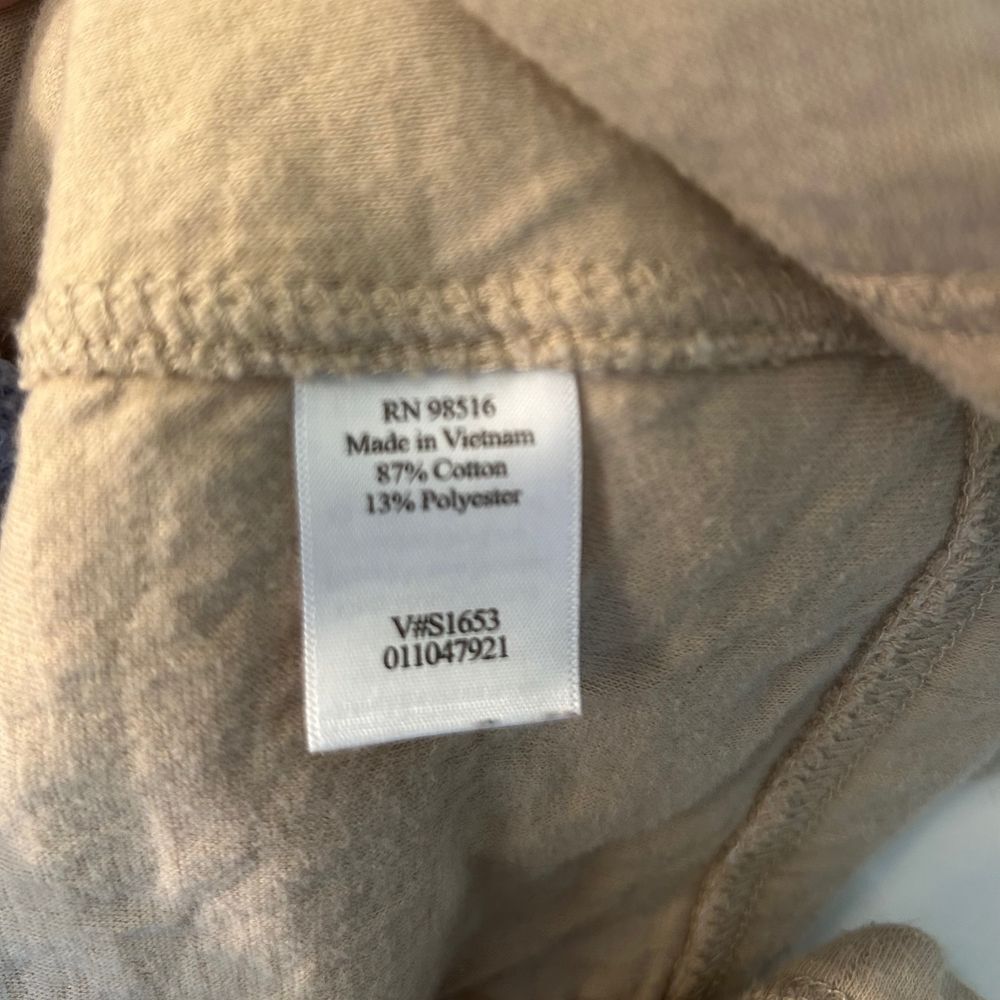 Coldwater Creek Quilted Jacket Tan Woven‎ "Leather" Buttons Woman's Petite Large - Picture 7 of 7